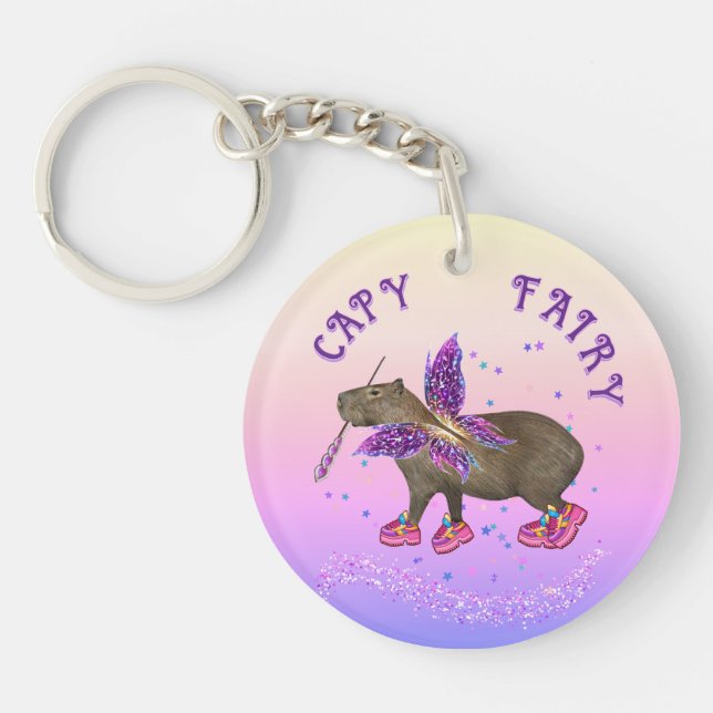 Fairy Capybara Magic Key Ring (Front)