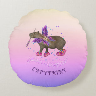 Fairy Capybara Magic Round Cushion