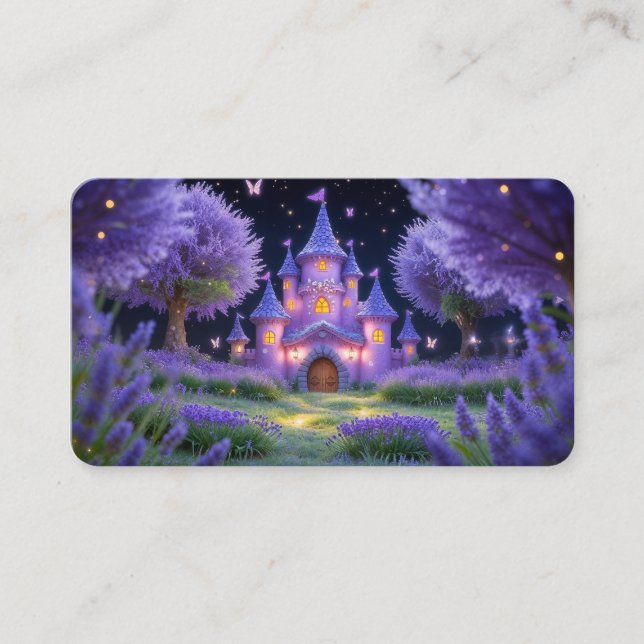 Fairy Castle of the Hidden Lavender Grove Bookmark Business Card (Front)