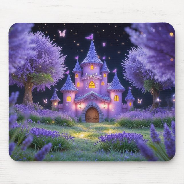 Fairy Castle of the Hidden Lavender Grove Mouse Mat (Front)