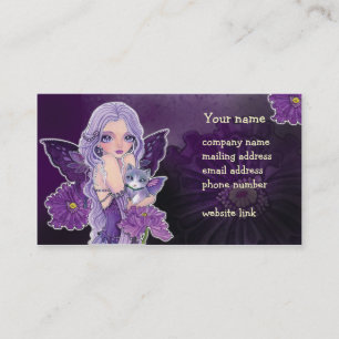 Fairy  & Cat "Poppy Night Adventure" Business Card