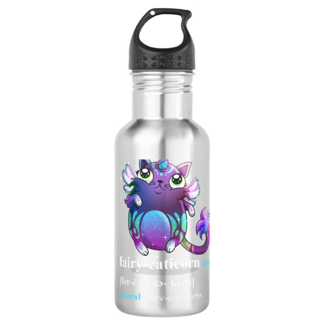 "fairy-cat-unicorn" 710 ml water bottle (Front)
