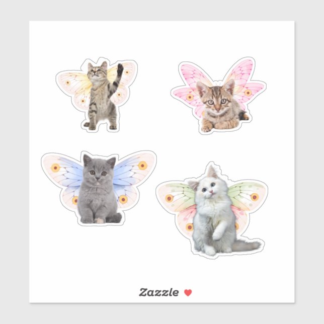 Fairy Cats - 3 Cute Kittens with Fairy Wings (Sheet)
