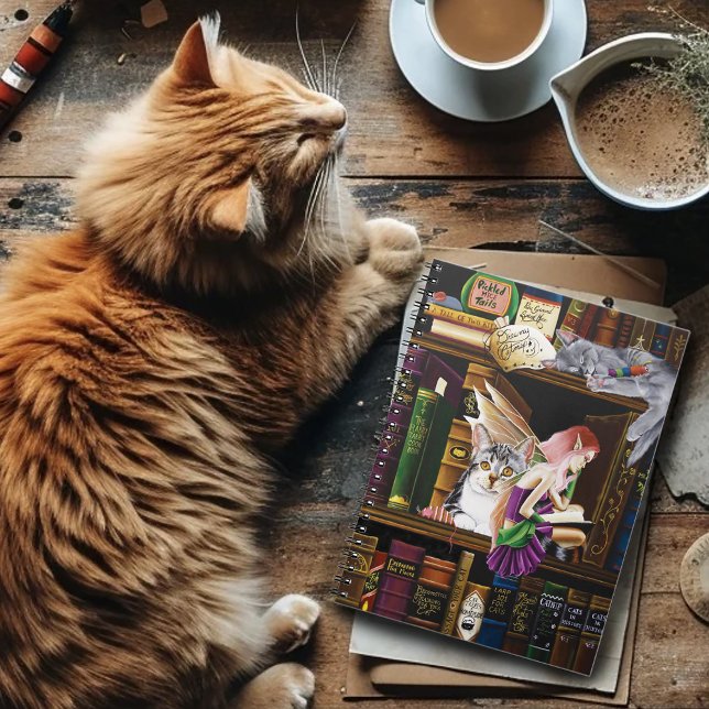 Fairy Cats Books Library Fantasy (Creator Uploaded)