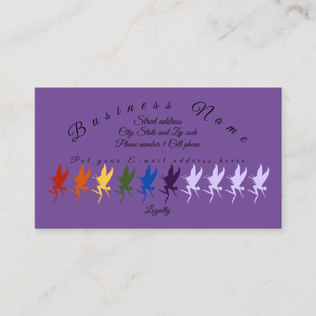 Fairy chakra business loyalty card (Front)