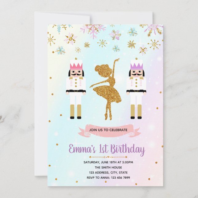 Fairy christmas party birthday invitation (Front)