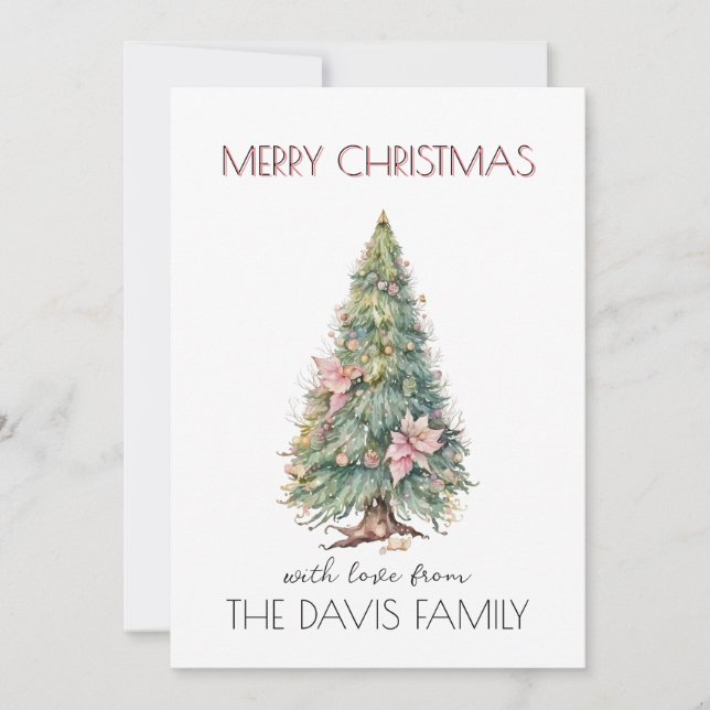 Fairy Christmas Tree Christmas Card (Front)