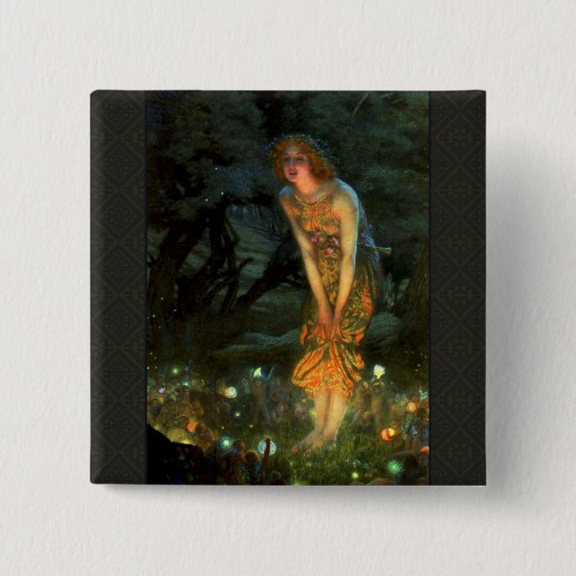 Fairy Circle Fairies Midsummer Eve 15 Cm Square Badge (Front)