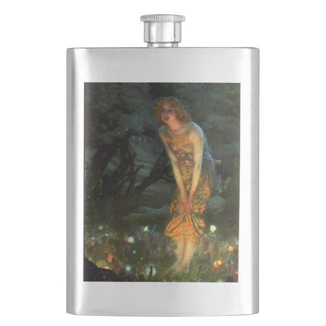 Fairy Circle Fairies Midsummer Eve Hip Flask (Front)