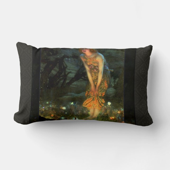 Fairy Circle Fairies Midsummer Eve Lumbar Cushion (Front)