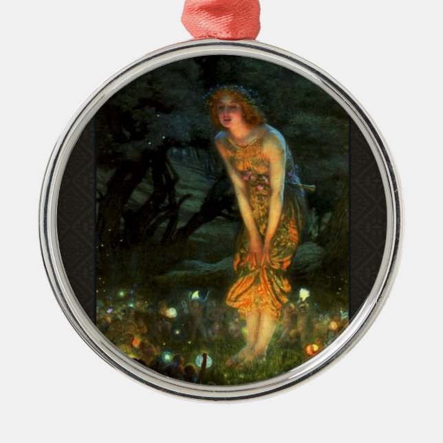 Fairy Circle Fairies Midsummer Eve Metal Tree Decoration (Front)