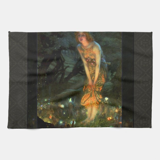 Fairy Circle Fairies Midsummer Eve Tea Towel (Horizontal)