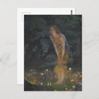 Fairy circle painting,Midsummer Eve by Hughes Postcard