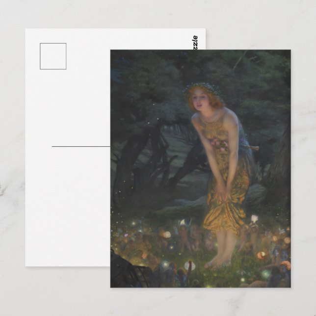 Fairy circle painting,Midsummer Eve by Hughes Postcard (Front/Back)