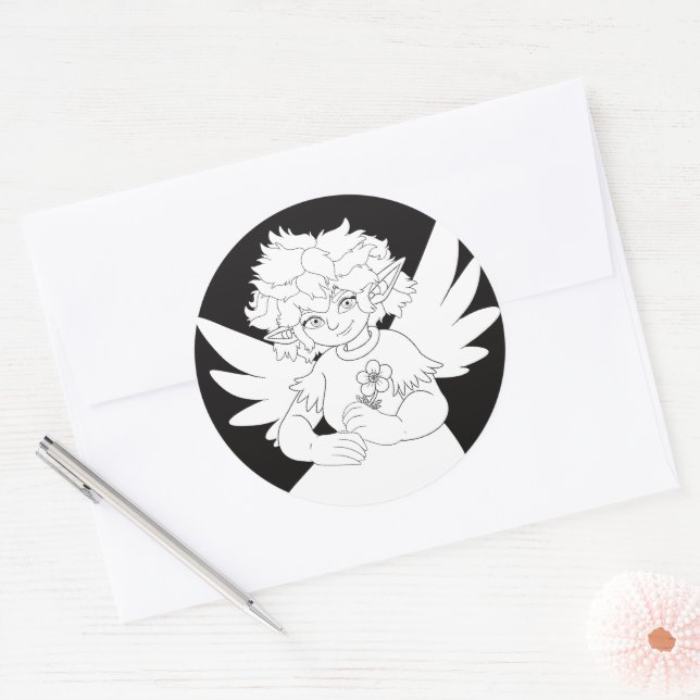 Fairy Classic Round Sticker (Envelope)