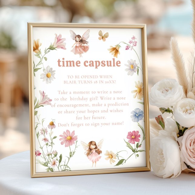 Fairy Colourful Widflower Birthday Time Capsule Poster (Creator Uploaded)