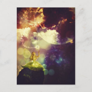 Fairy Coming Down from the Moon to a Princess Postcard