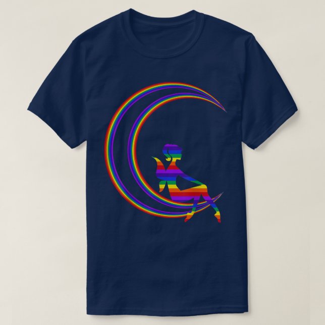 FAIRY CRECENT LUNAR MOON ART LOVE YOU TO THE MOON  T-Shirt (Design Front)