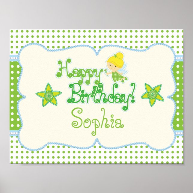 Fairy, Custom Birthday Party Poster (Front)