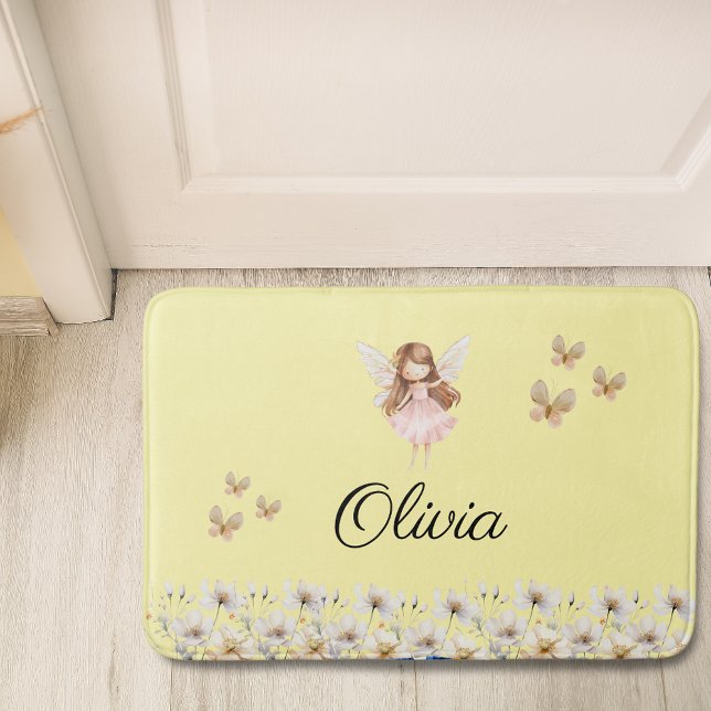 Fairy Cute Garden Enchanted Personalised Name Bath Bath Mat (Creator Uploaded)