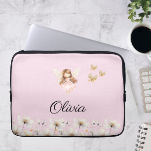 Fairy Cute Garden Enchanted Personalised Name Laptop Sleeve