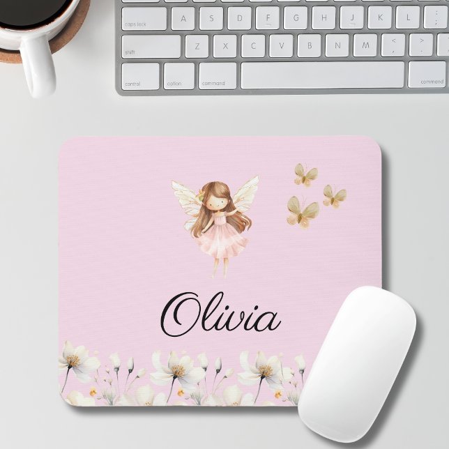 Fairy Cute Garden Enchanted Personalised Name Mouse Mat (Creator Uploaded)