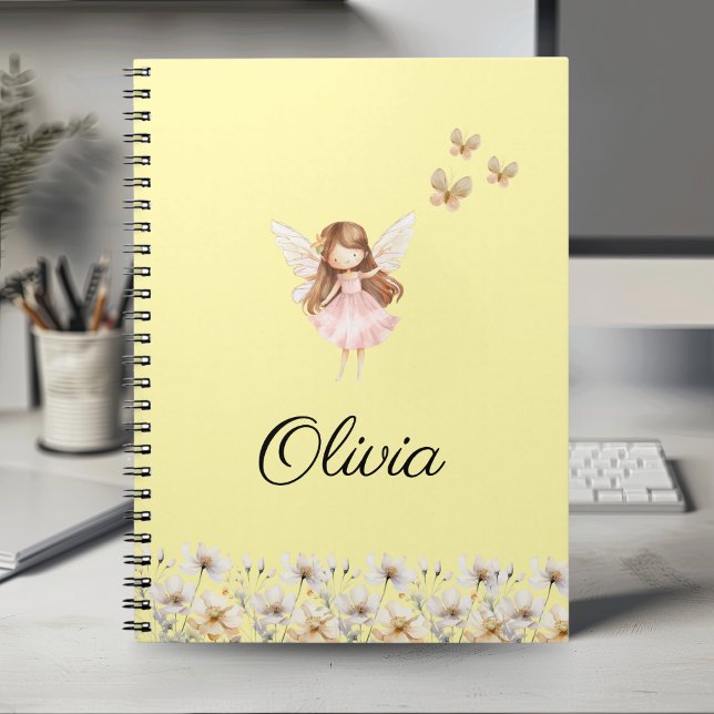 Fairy Cute Garden Enchanted Personalised Name Note Notebook (Creator Uploaded)