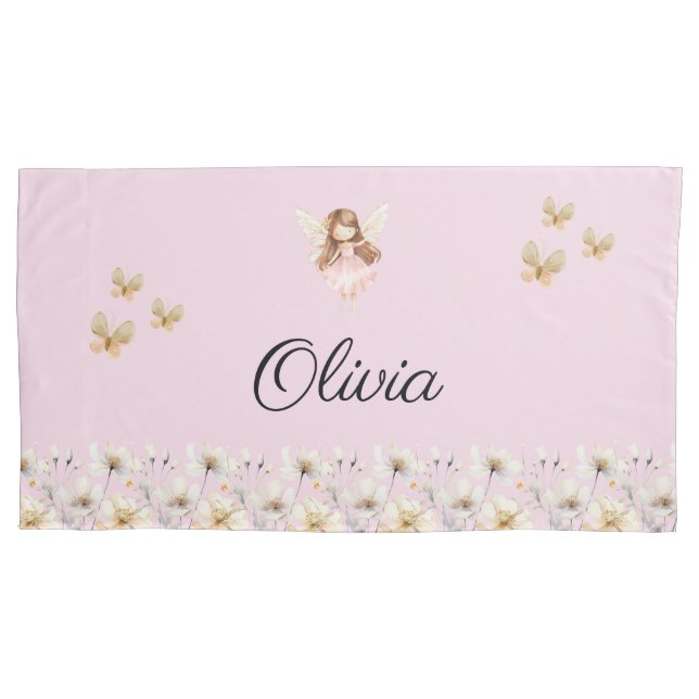 Fairy Cute Garden Enchanted Personalised Name Pillowcase (Front)