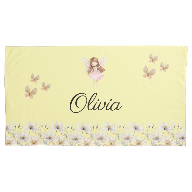 Fairy Cute Garden Enchanted Personalised Name Pillowcase (Front)