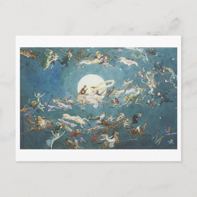 Fairy Dance Around The Moon Postcard (Front)