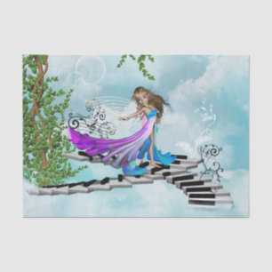 Fairy, dancing on a piano tissue paper