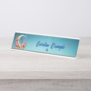 Fairy dancing on the moon desk name plate