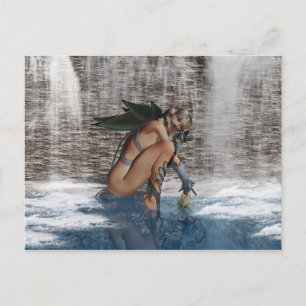 Fairy Deep In Thought - Title: Preoccupied Postcard