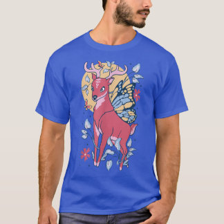 Fairy deer with flowers, sweet deer with wings, li T-Shirt
