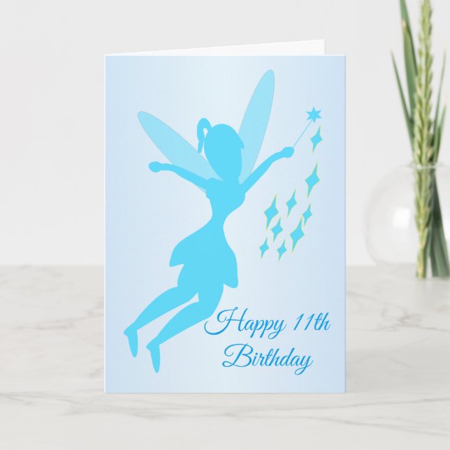 Fairy Design Personalised 11th Birthday Card (Front)