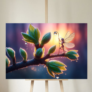 Fairy dew fantasy modern lovely tree buds art canvas print