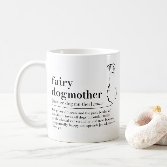 Fairy Dogmother Mug, Dog Mum Gifts Coffee Mug (With Donut)
