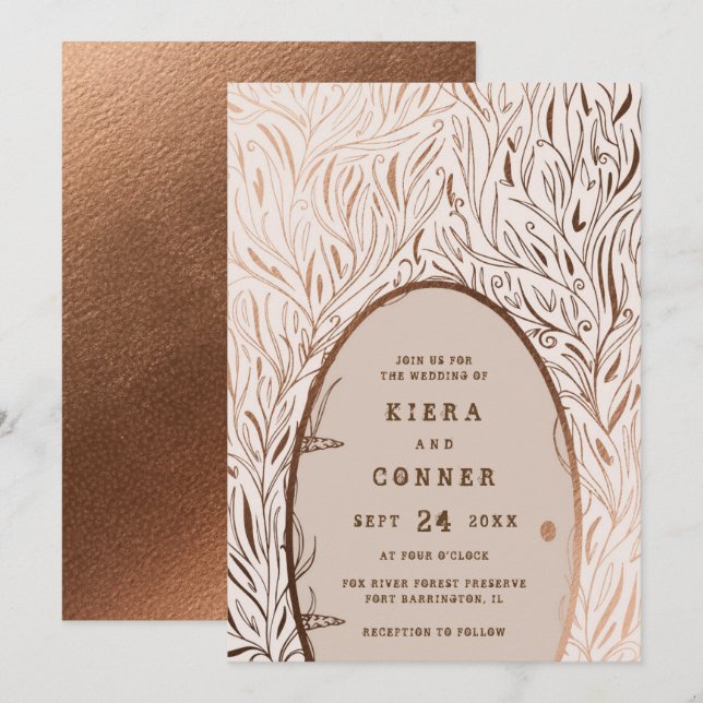 Fairy Door Irish Folklore Fairytale Tree Wedding Invitation (Front/Back)