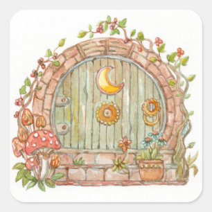 Fairy Door Square Sticker