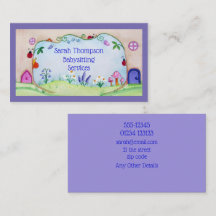 Fairy Doors Babysitting Services Business Card