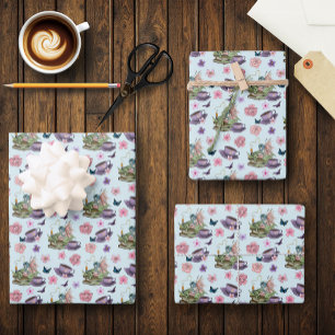 Fairy Dragon Books Tea Friendship  Wrapping Paper Sheet