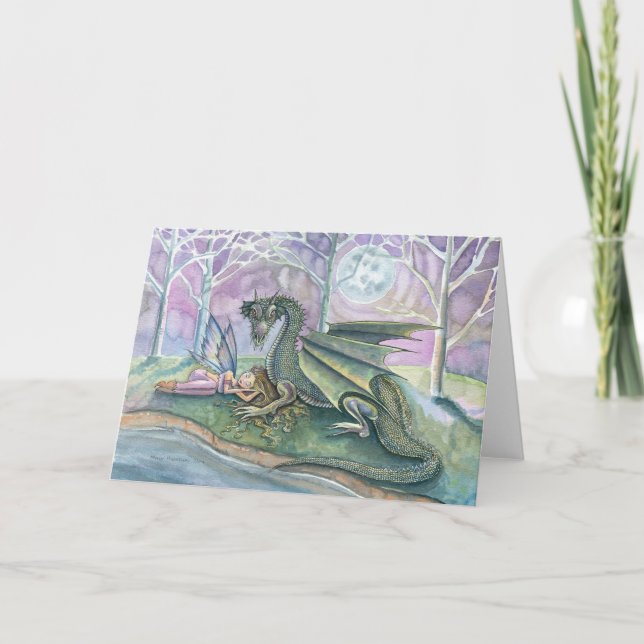 Fairy Dragon Greeting Card by Molly Harrison (Front)