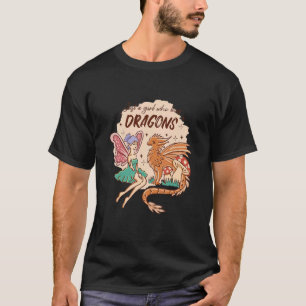 Fairy Dragon Love Girls Children Fairy Tale Fabulo T-Shirt