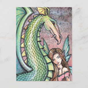 Fairy Dragon Postcard by Molly Harrison