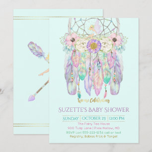 Fairy Dream Catcher Boho Any Colour Paper Invitation