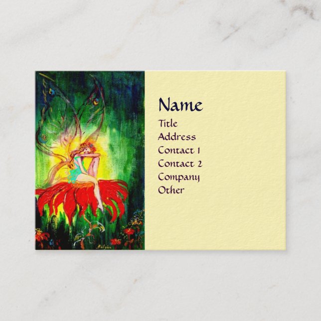 FAIRY DREAMING ON THE FLOWER BUSINESS CARD (Front)