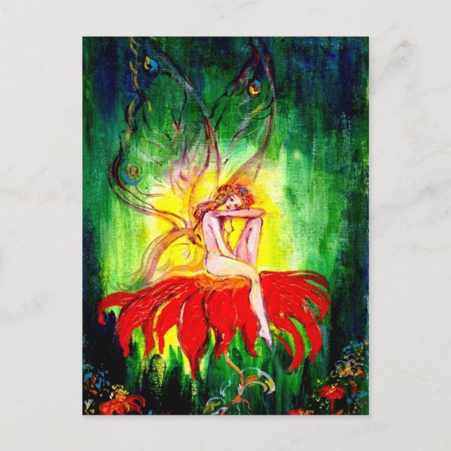 FAIRY DREAMING ON THE FLOWER POSTCARD (Front)