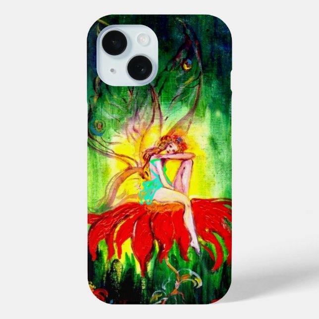 FAIRY DREAMING ON THE RED  FLOWER green yellow Case-Mate iPhone Case (Back)