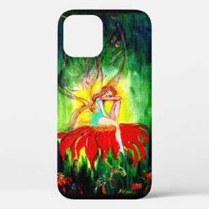 FAIRY DREAMING ON THE RED  FLOWER green yellow iPhone 12 Case
