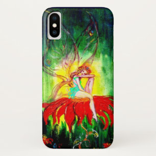 FAIRY DREAMING ON THE RED  FLOWER green yellow iPhone X Case